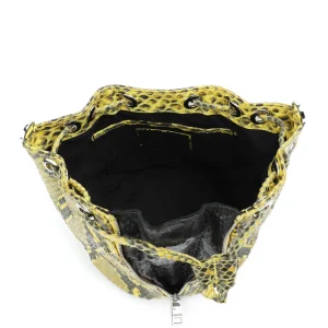 SISTA PARIS Sac Amber Python Jaune Phoenix Noir 12