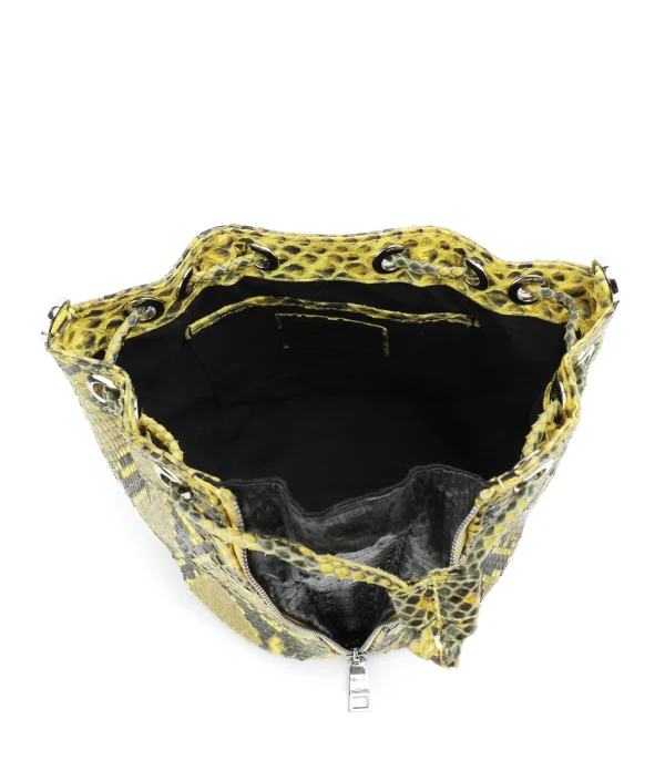 SISTA PARIS Sac Amber Python Jaune Phoenix Noir 4