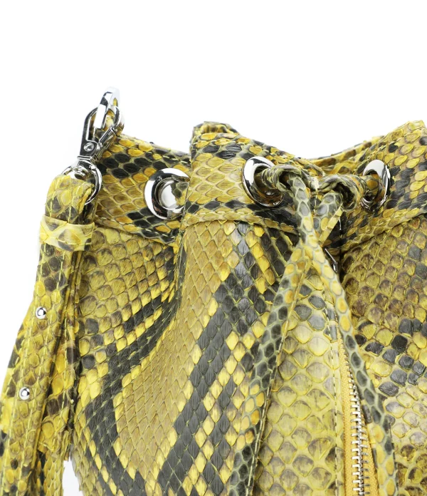 SISTA PARIS Sac Amber Python Jaune Phoenix Noir 5