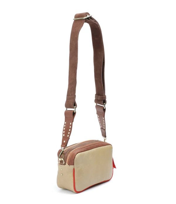 achat pas cher CLARIS VIROT Sac Lily Cuir Léopard Sable 3