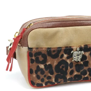 achat pas cher CLARIS VIROT Sac Lily Cuir Léopard Sable 14