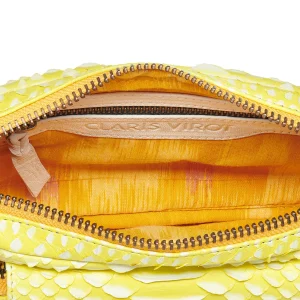 CLARIS VIROT Sac Charly Python Jaune Fluo 8