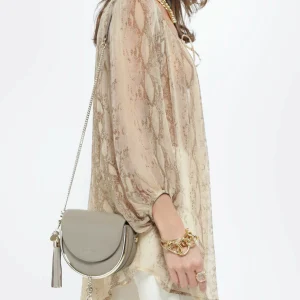 SEE BY CHLOE Sac Mara Cuir Lisse Motty Grey 16