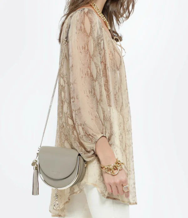 SEE BY CHLOE Sac Mara Cuir Lisse Motty Grey 6