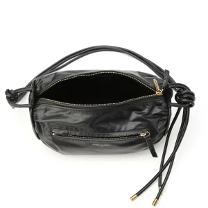 ISABEL MARANT Sac Shelby Cuir Froissé Noir Doré 12