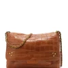 JEROME DREYFUSS Sac Lulu M Cuir Croco Whisky 20