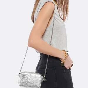 Retour Facile et Gratuit GOLDEN GOOSE Sac Mini Star Cuir Argenté 16