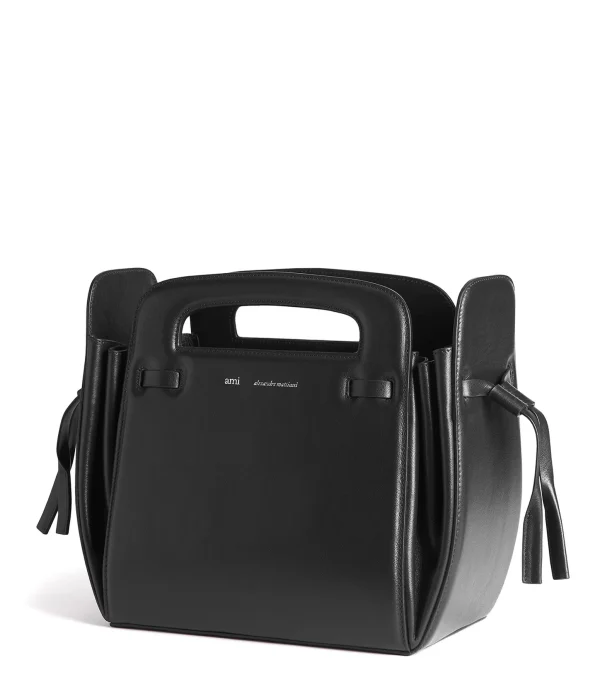 AMI PARIS Sac Seau GM Cuir Lisse Noir 3