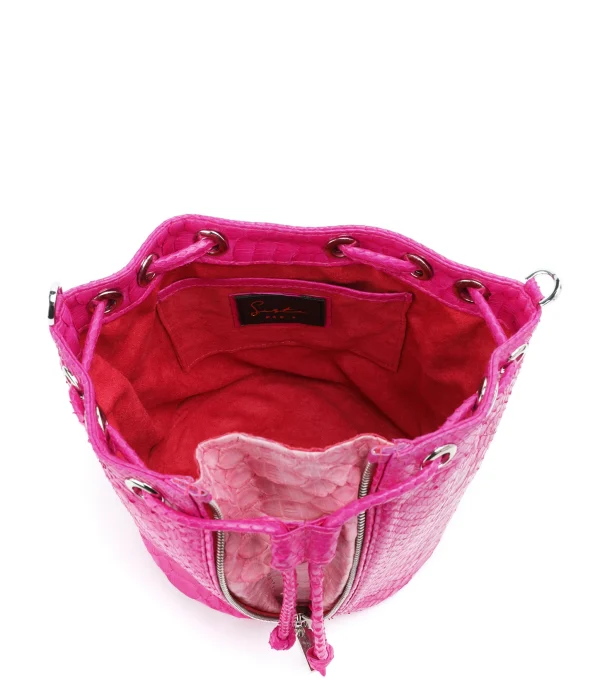 acheter SISTA PARIS Sac Amber Python Rose Électrique 4