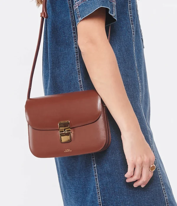 A.P.C. Sac Grace Small Cuir Lisse Noisette 6