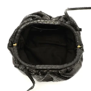 SISTA PARIS Sac Baby Uniq Cuir Souple Python Noir 12