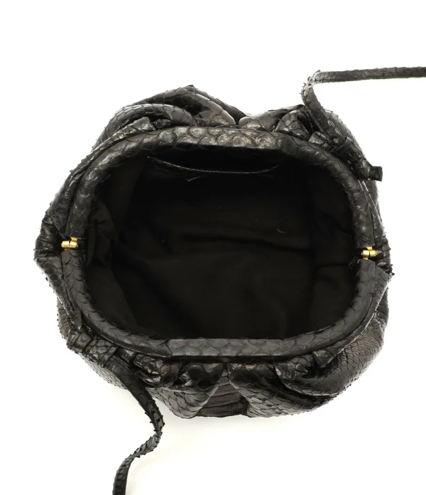 SISTA PARIS Sac Baby Uniq Cuir Souple Python Noir 4