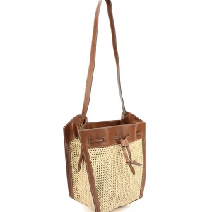 ISABEL MARANT Sac Seau Buky Raphia Cognac Naturel 10