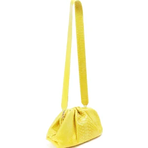 SISTA PARIS Sac Big Uniq Cuir Souple Python Jaune Citron garantis authentique 10