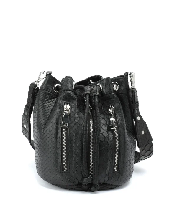 SISTA PARIS Sac Amber Python Noir Argenté 1