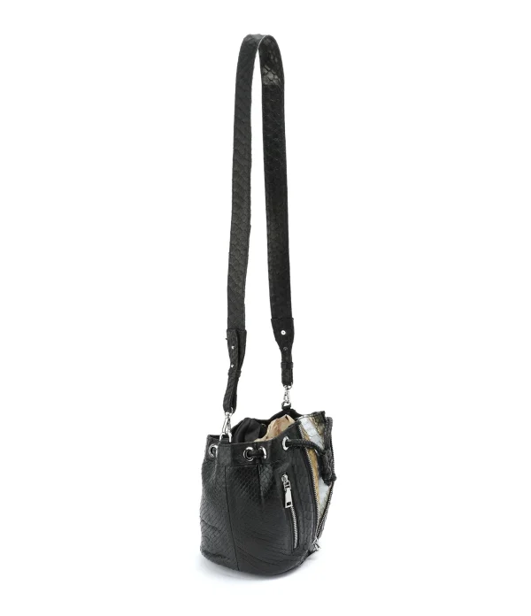 SISTA PARIS Sac Amber Python Noir Argenté 3