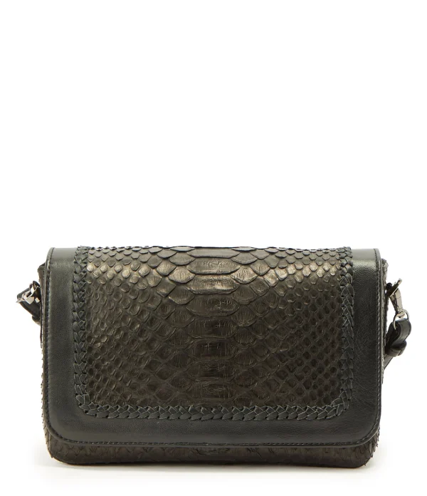 SISTA PARIS Sac Lou Cuir Python Noir 1