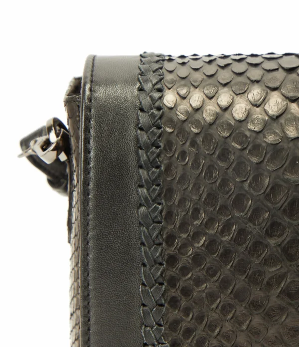 SISTA PARIS Sac Lou Cuir Python Noir 6