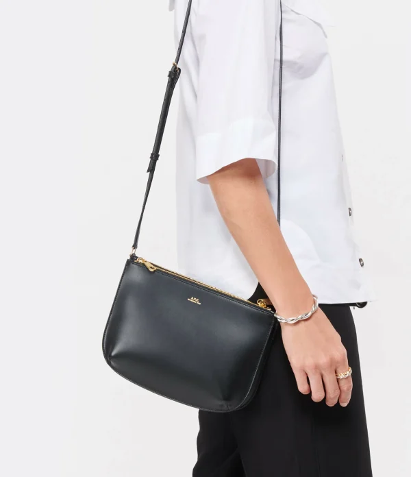 A.P.C. Sac Sarah Cuir Lisse Noir 6