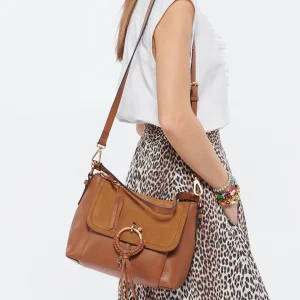 SEE BY CHLOE Sac Joan PM Cuir Grainé Caramel 19