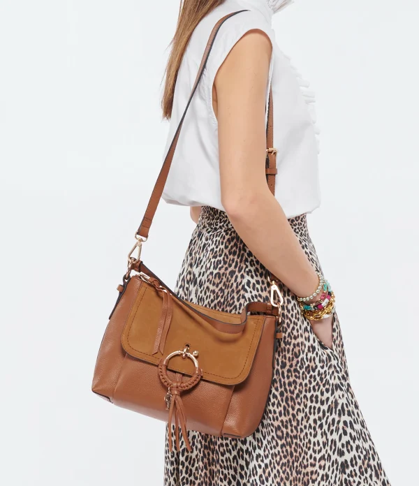 SEE BY CHLOE Sac Joan PM Cuir Grainé Caramel 7