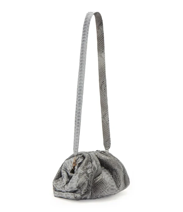 SISTA PARIS Sac Big Uniq Cuir Souple Python Gris Foncé 3