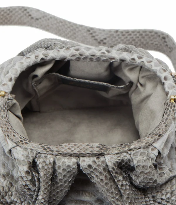 SISTA PARIS Sac Big Uniq Cuir Souple Python Gris Foncé 4