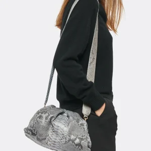 SISTA PARIS Sac Big Uniq Cuir Souple Python Gris Foncé 17