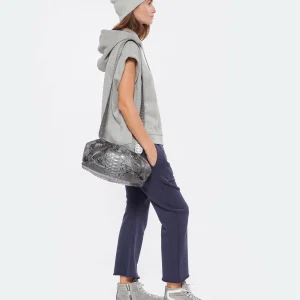 SISTA PARIS Sac Big Uniq Cuir Souple Python Gris Foncé 21