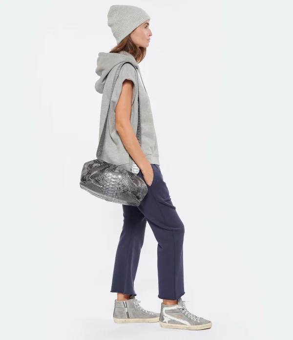 SISTA PARIS Sac Big Uniq Cuir Souple Python Gris Foncé 8