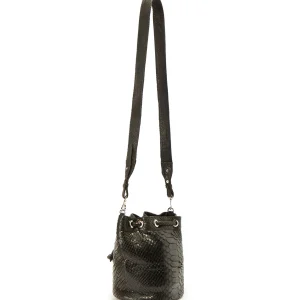 SISTA PARIS Sac Amber Cuir Python Noir 10