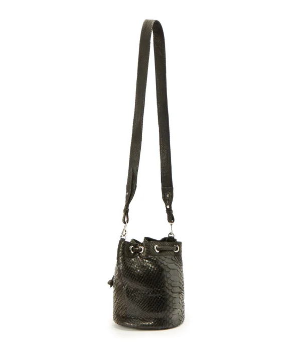 SISTA PARIS Sac Amber Cuir Python Noir 3