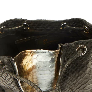 SISTA PARIS Sac Amber Cuir Python Noir 12