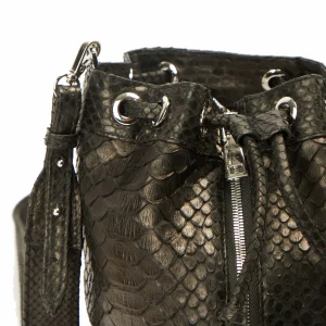 SISTA PARIS Sac Amber Cuir Python Noir 14