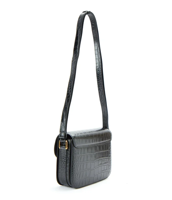 A.P.C. Sac Grace Small Cuir Embossé Croco Noir 3