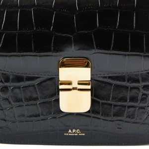 A.P.C. Sac Grace Small Cuir Embossé Croco Noir 14