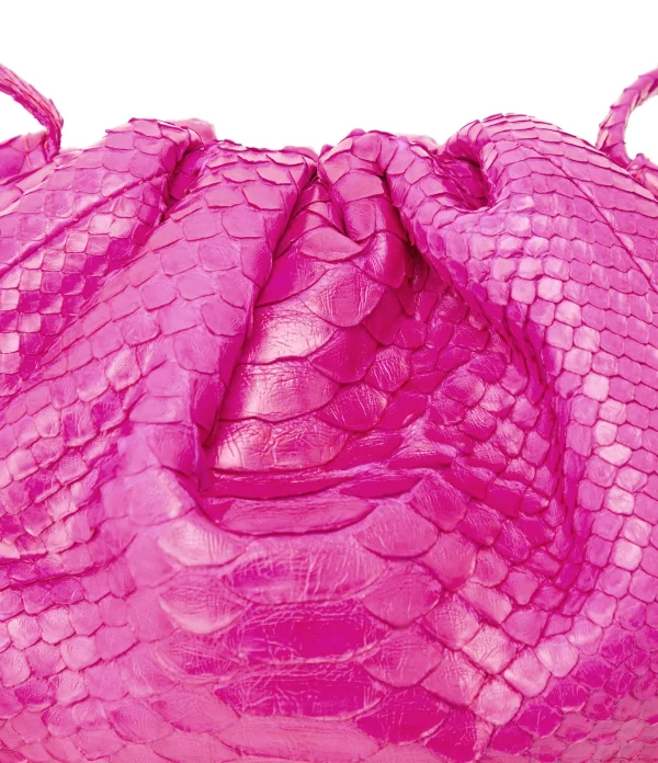 SISTA PARIS Sac Baby Uniq Cuir Souple Python Rose Électrique 5