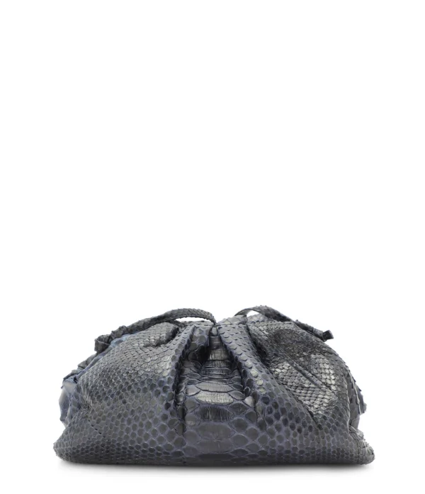 magasin pas cher SISTA PARIS Sac Baby Uniq Cuir Souple Python Navy 1