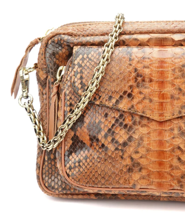 en ligne vente CLARIS VIROT Sac Big Charly Python Moka 4