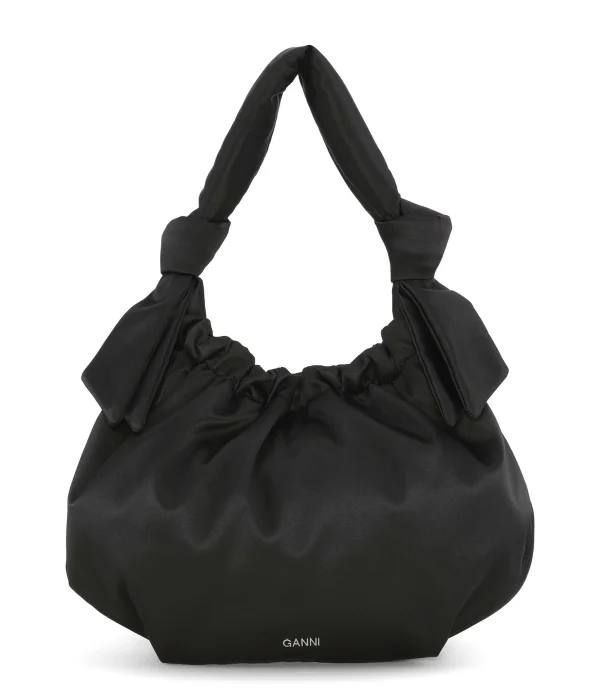 GANNI Sac Hobo Medium Recyclé Noir 1