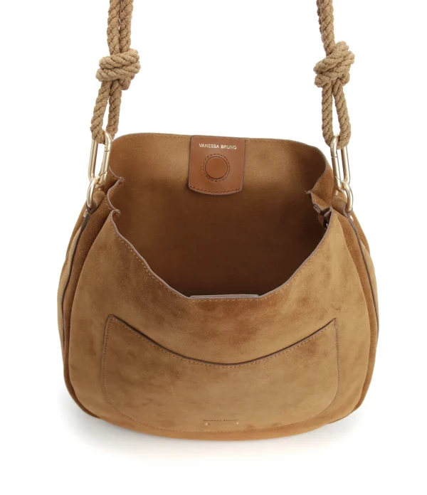 VANESSA BRUNO Sac Hobo Rond Cuir Suédé Ambre 4