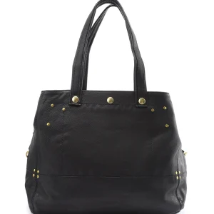 JEROME DREYFUSS Sac Billy M Cuir Grainé Noir Brass 13