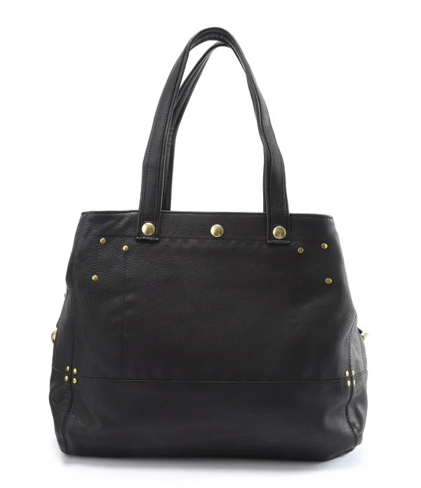 JEROME DREYFUSS Sac Billy M Cuir Grainé Noir Brass 4