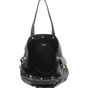 JEROME DREYFUSS Sac Billy M Cuir Grainé Noir Brass 15