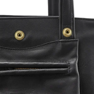 JEROME DREYFUSS Sac Billy M Cuir Grainé Noir Brass 17