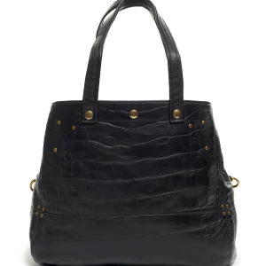 JEROME DREYFUSS Sac Billy M Cuir Croco Noir 14