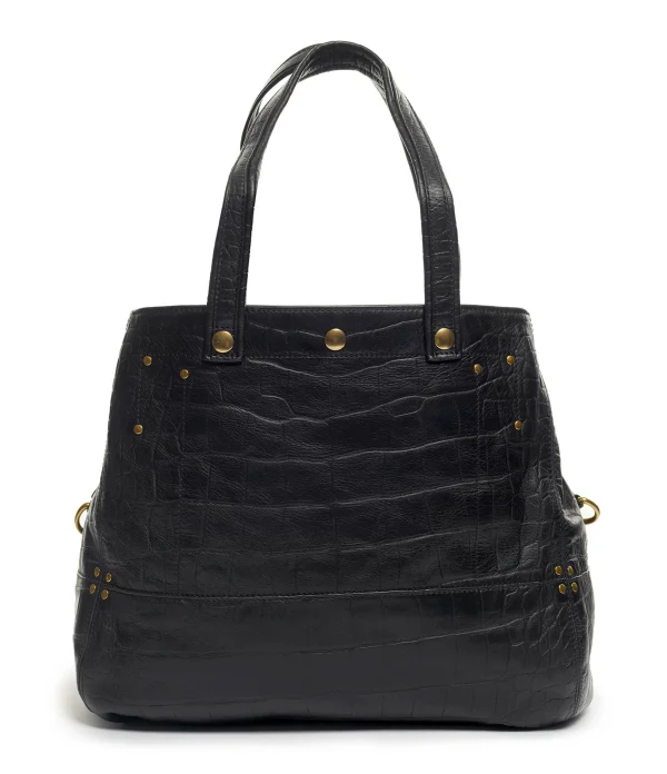 JEROME DREYFUSS Sac Billy M Cuir Croco Noir 4