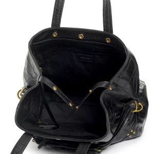 JEROME DREYFUSS Sac Billy M Cuir Croco Noir 16