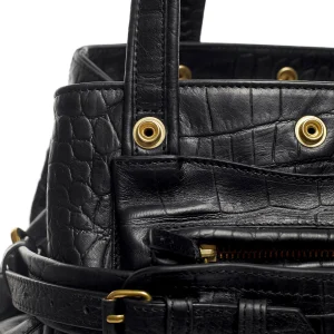 JEROME DREYFUSS Sac Billy M Cuir Croco Noir 18