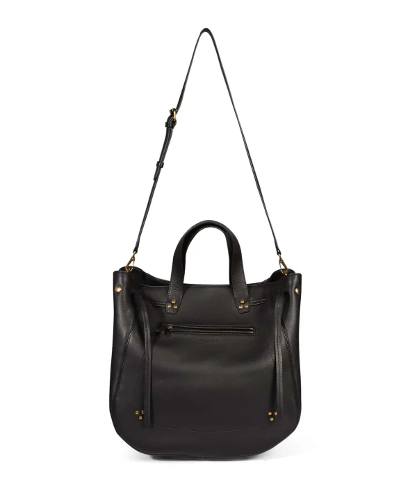 JEROME DREYFUSS Sac Marius Cuir Grainé Noir Brass 4